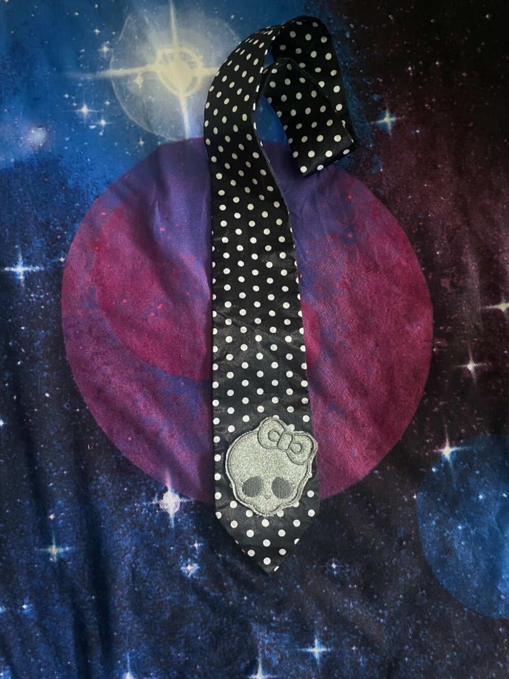 Official Monster High Skull Polka Dot Tie